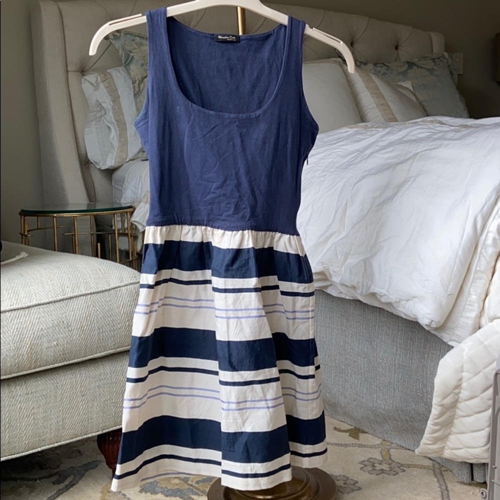 Massimo Dutti navy striped dress